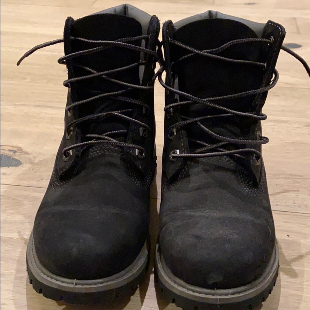 Black and grey timberland boots